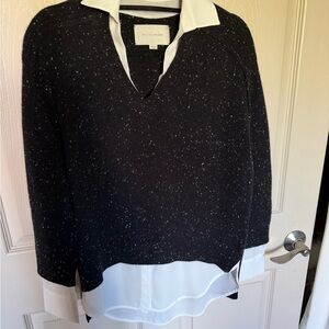 Brochu Walker Black Heathered Looker Sweater EUC Sz S